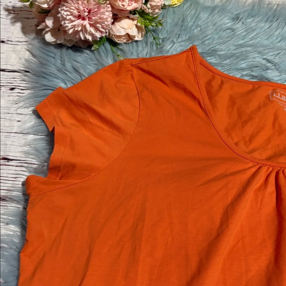 L.L. Bean Women's Vibrant Orange Short Sleeve Tee sz XL - Picture 2 of 7